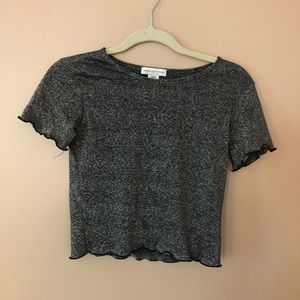 Urban Outfitters Sparkly Ruffle Trim Top